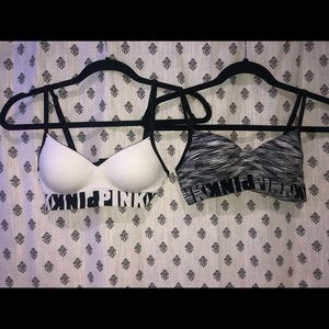 2 vs pink “wear everywhere wireless” bras size XS